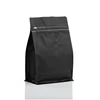 250g wholesale custom printed Black side gusset stand up pouch ziplock with valve zipper flat block bottom coffee packaging bag