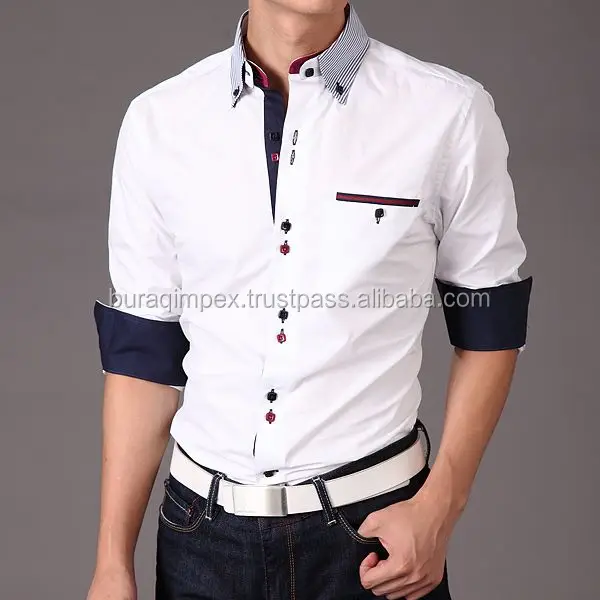 Men's Slim Shirt Long Sleeve Oxford Large Size Casual Summer Dress ...