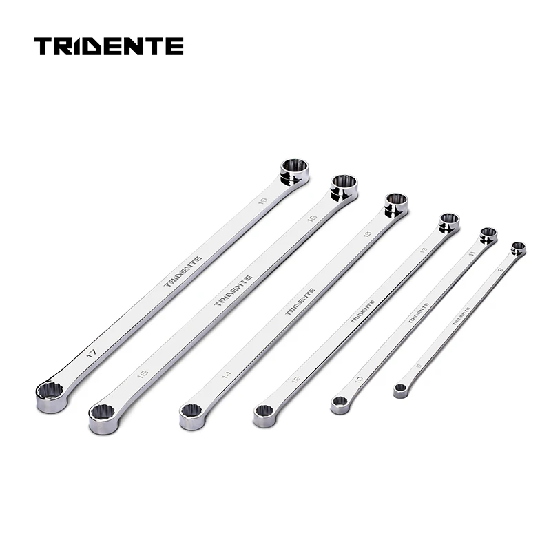 6pcs Metric Super-Thin Extra Long Flat Double Box End 0 Degree Offset Wrench Set