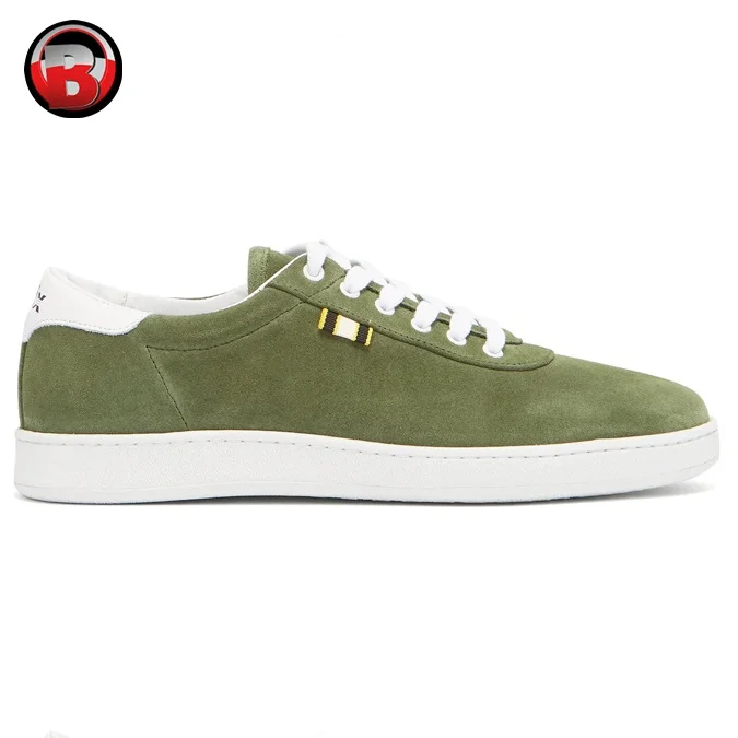 Men,Olive Green Suede Sneakers Shoes 