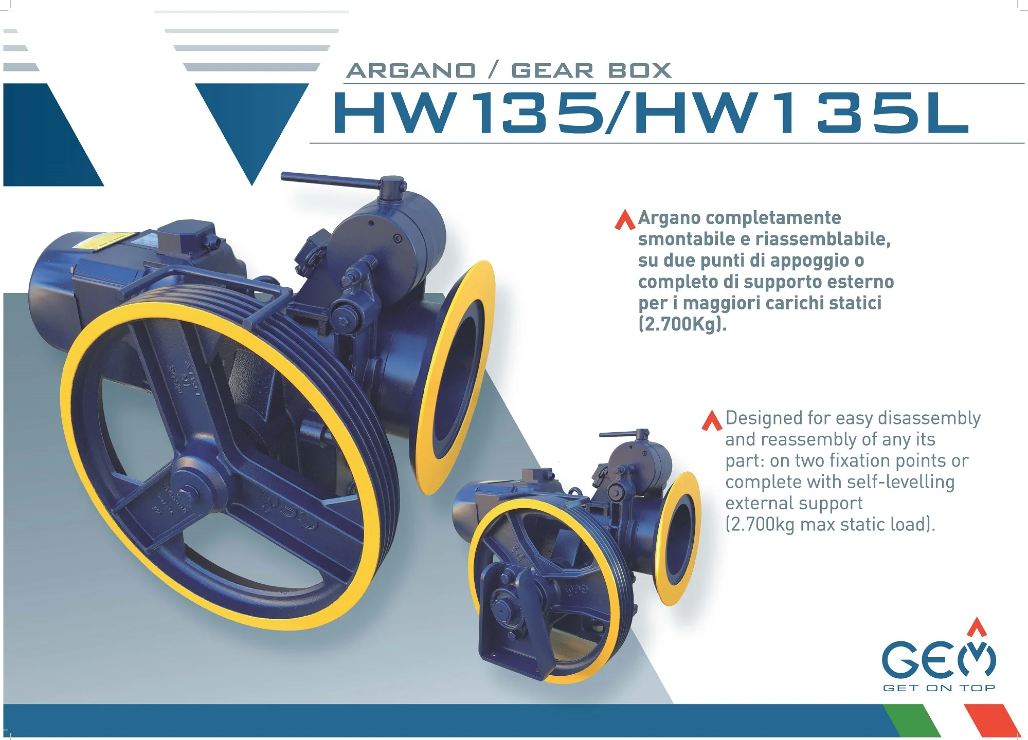 Made In Italy Traction Machine Geared Hw135 Best Quality Electric Motor