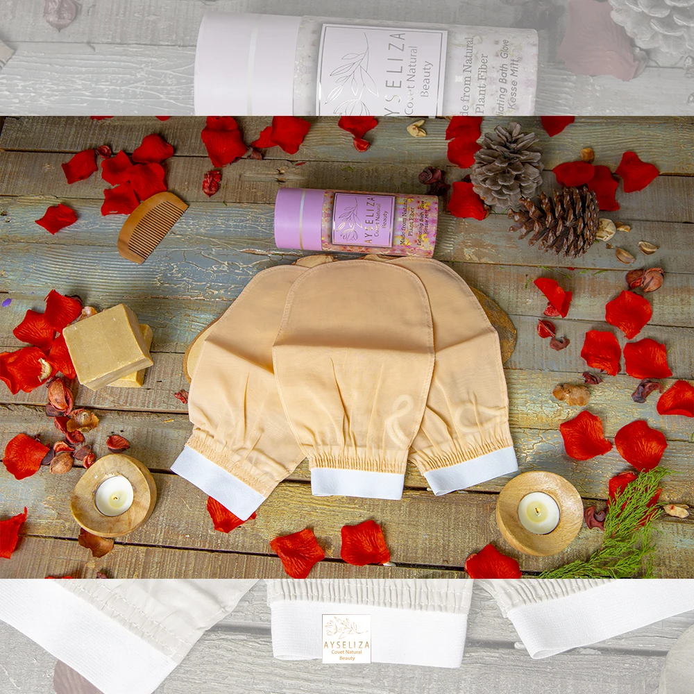 Silk Exfoliating Glove Turkish Gloves Custom Logo Ecofriendly Beauty