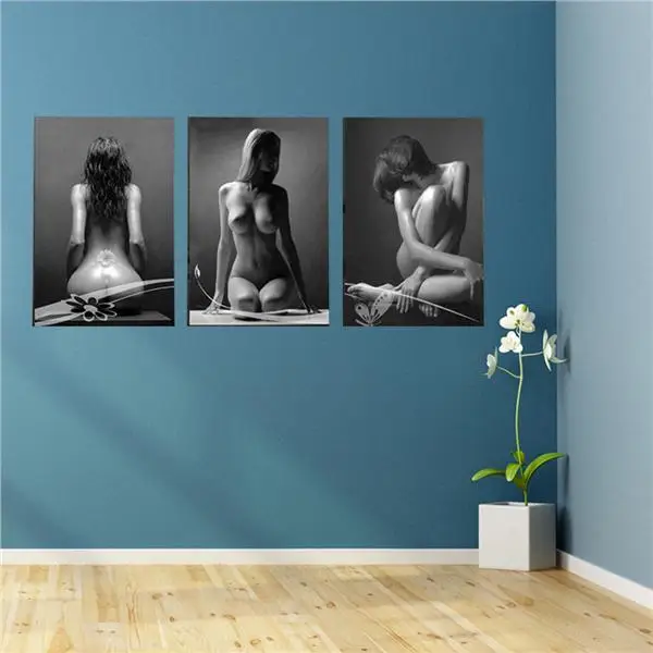 
3 Panel Modern Beauty Girl Sexy Node Women Home Wall Art Decor Canvas Oil Painting Art Prints Poster 