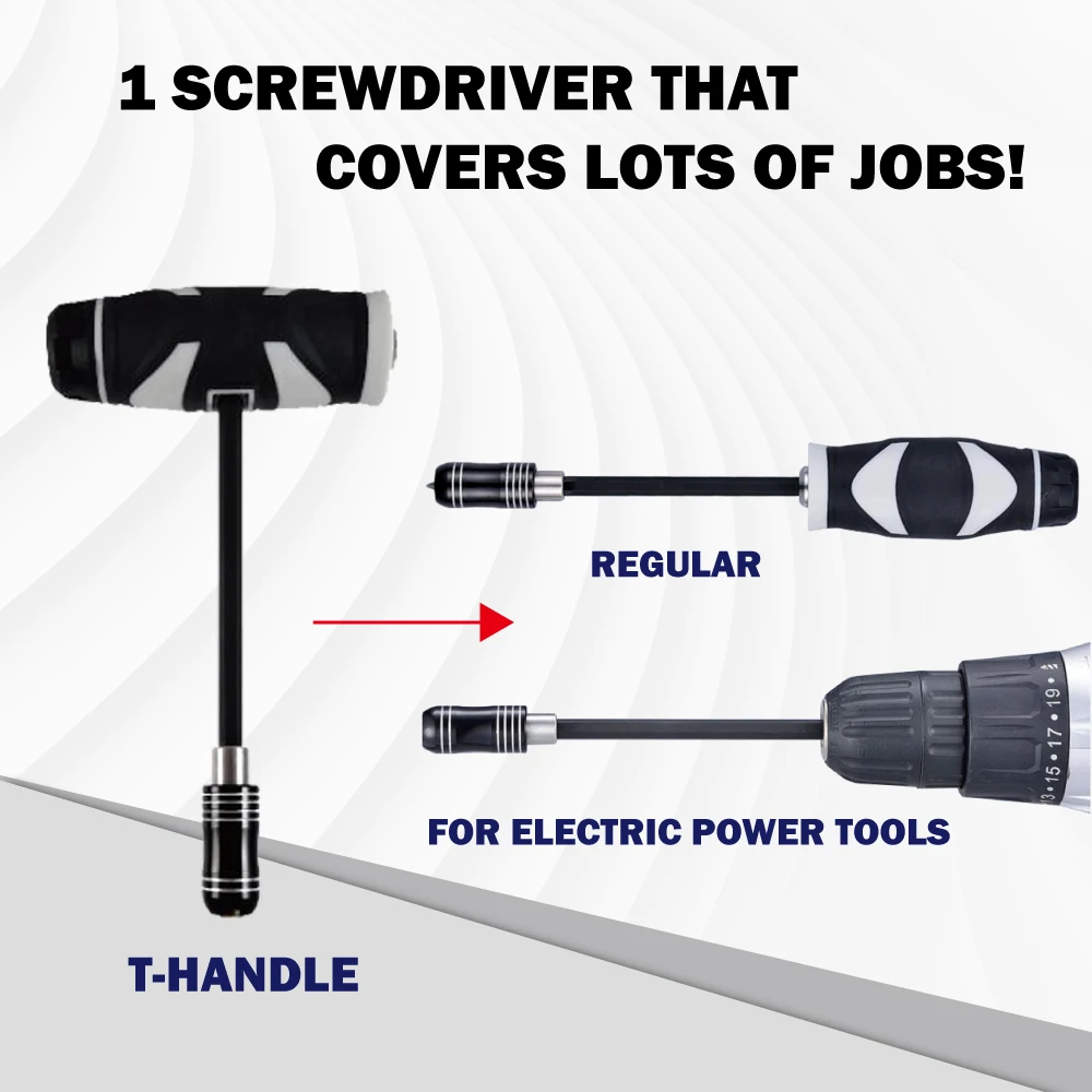7 Pcs Interchangeable T Handle Screwdriver Set Double Drywall