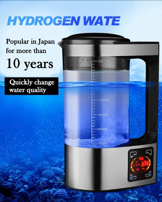 2l Hydrogen Rich Water Generator Electrolysis Ionizer Pure H2 Alkaline