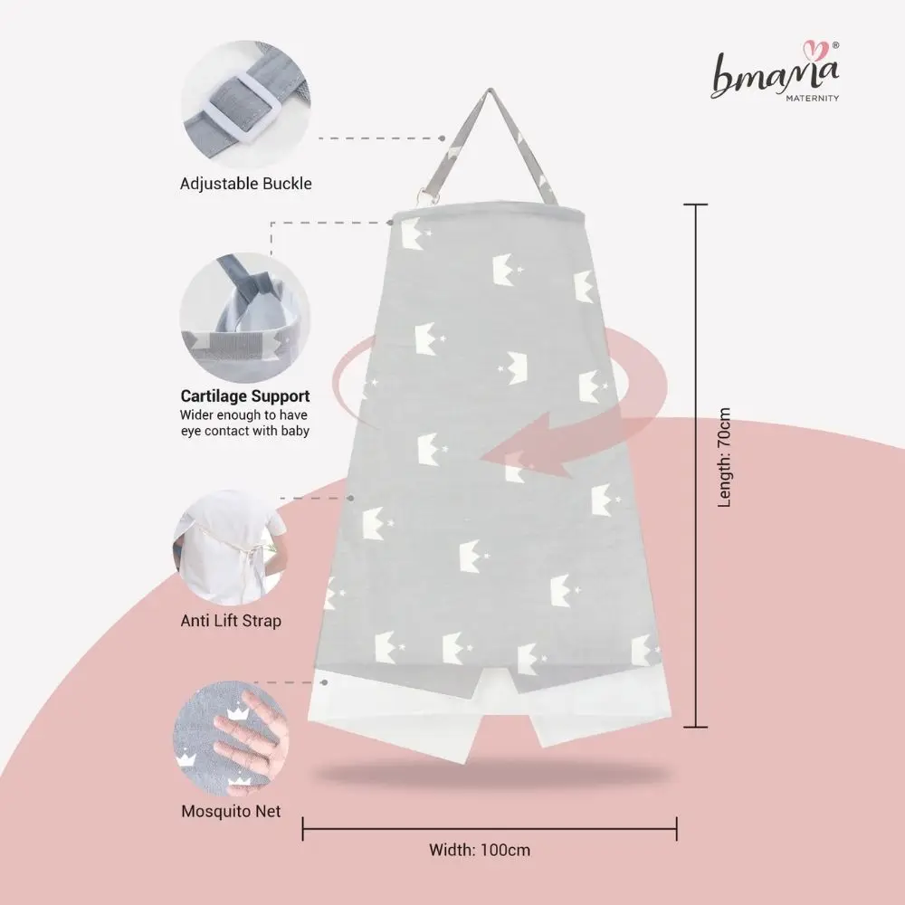 Multipurpose Use Bmama Breastfeeding Nursing Cover 100 Cotton With Net