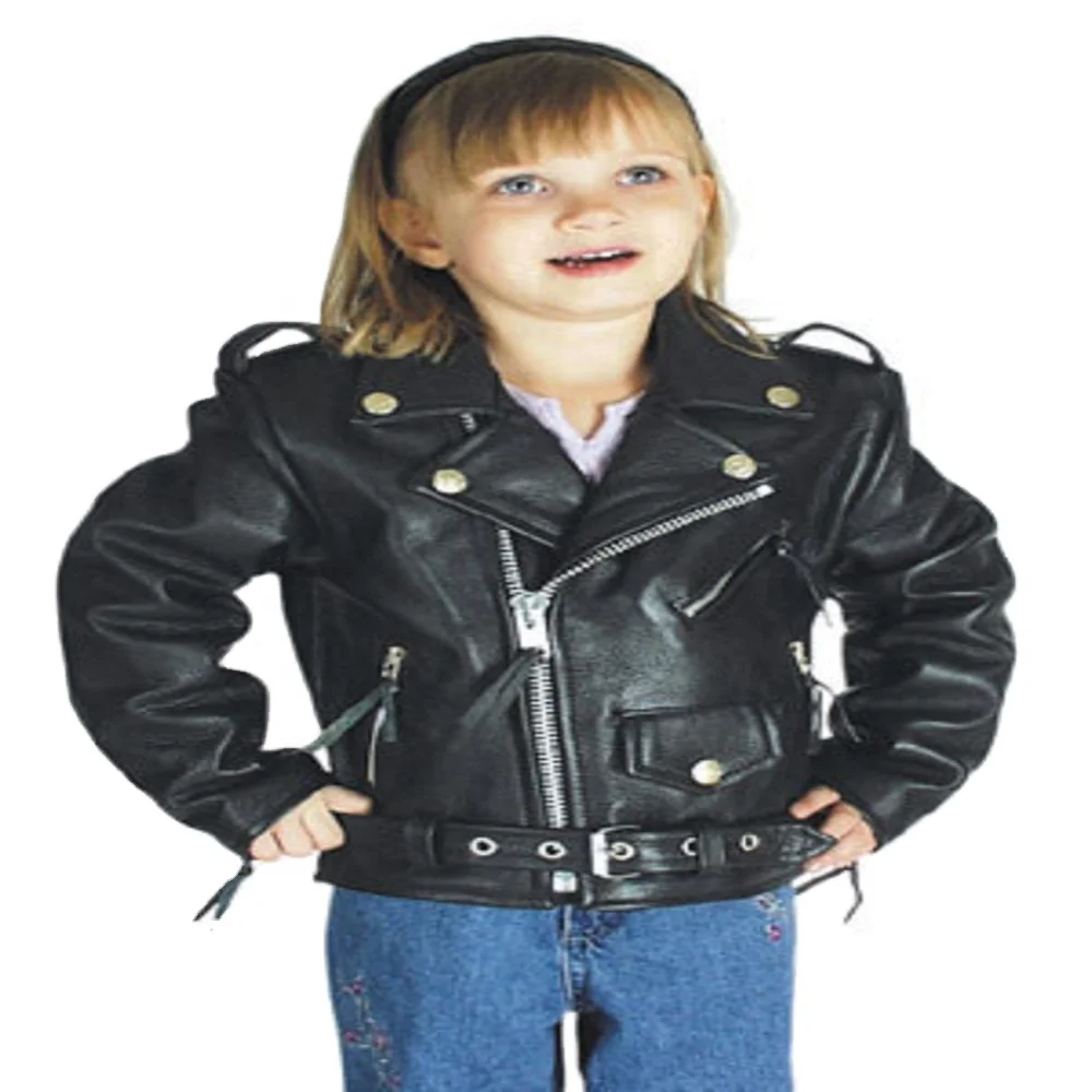 Children's Real Jacket Boy Motorcycle Jacket Kid Outwear Solid Color