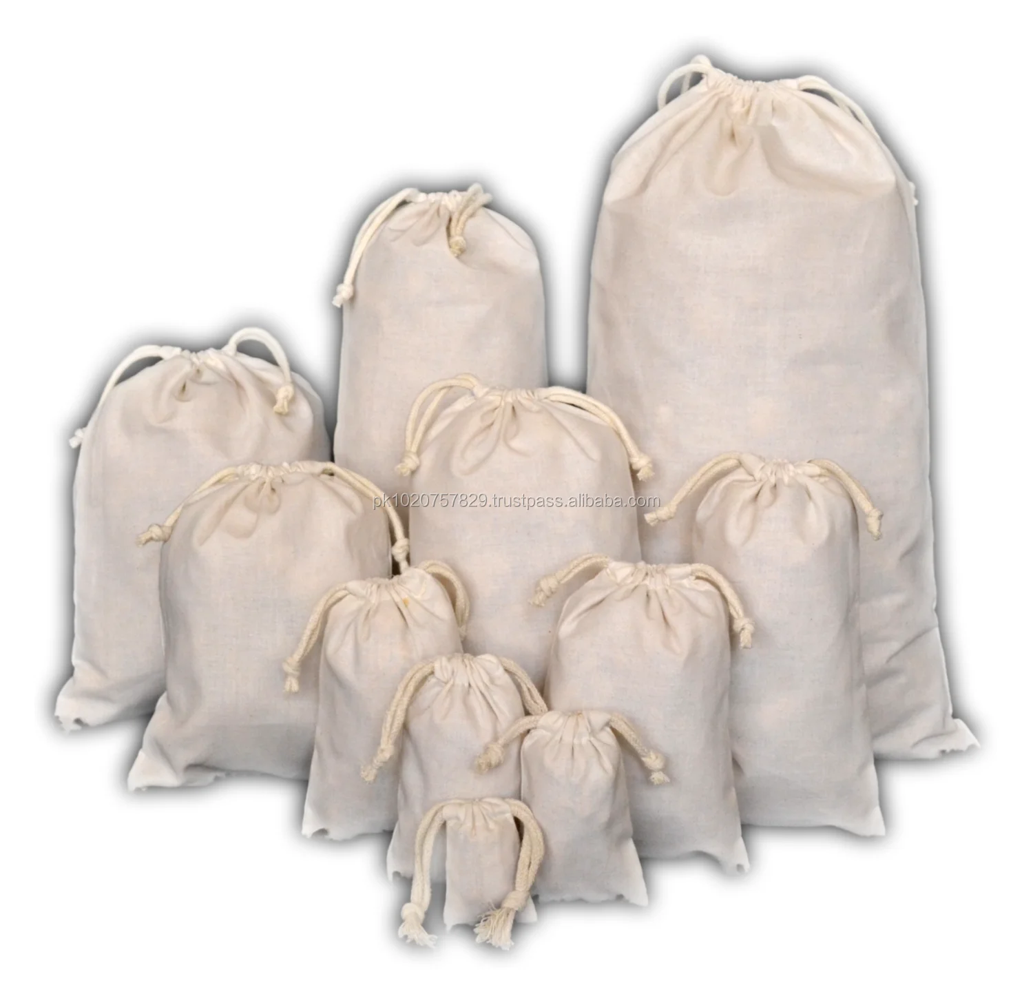5 x 7 Inches Cotton Muslin Bags 100/% Organic Cotton Double Drawstring Eco-friendly Reusable Premium Quality Muslin Bags
