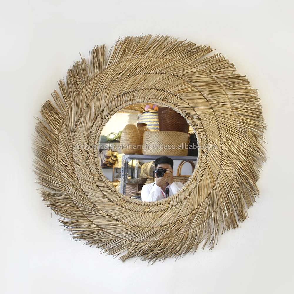 Straw Woven Seagrass Wall Mirror/ Hand Woven Straw Mirror Decor Wall Buy Seagrass Mirror,Wall