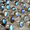 Blue labradorite rings jewelry women 925 sterling silver natural labradorite moissanite diamond ring lot iron ring engineer