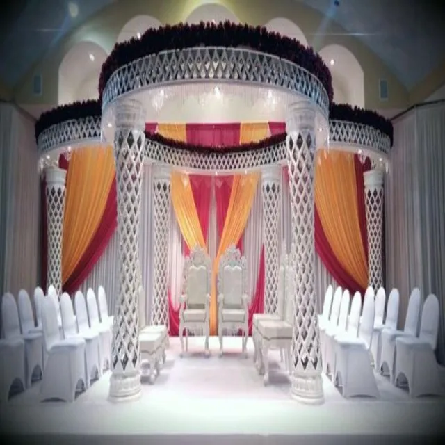 Precious Golden Look Fiber Wedding Mandap Wedding Stage Decoration