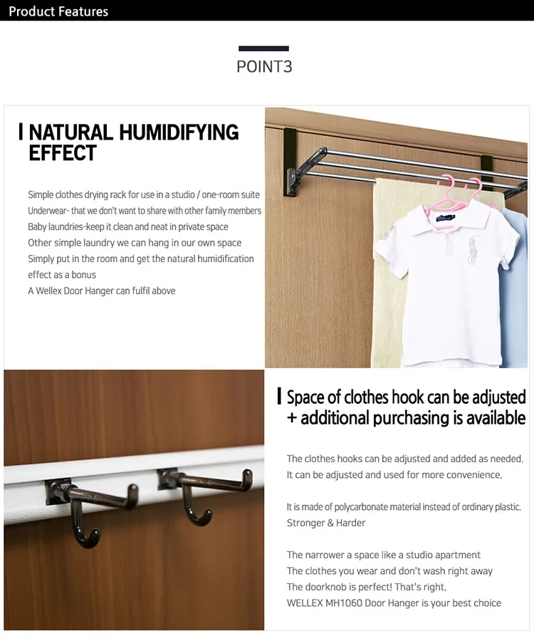 Wellex Mh1060 Door Drying Rack Over The Door Multipurpose Rack Stainless Steel Shelves