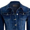 2019 Womens Fitted Denim Jacket Stretch Indigo Blue Jean Jackets Fashionable Design Top Quality Material