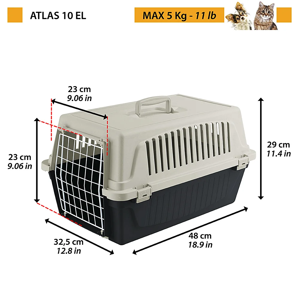 Rigid Carrier For Small Sized Dogs And Cats Atlas 10 El,Plasticcoated