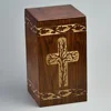 RoseWood Celtic Cross Border Engraved Wooden Cremation Urns for Human Ashes Adult - RoseWood Wooden Box Funeral Urn - 250 Cu/in