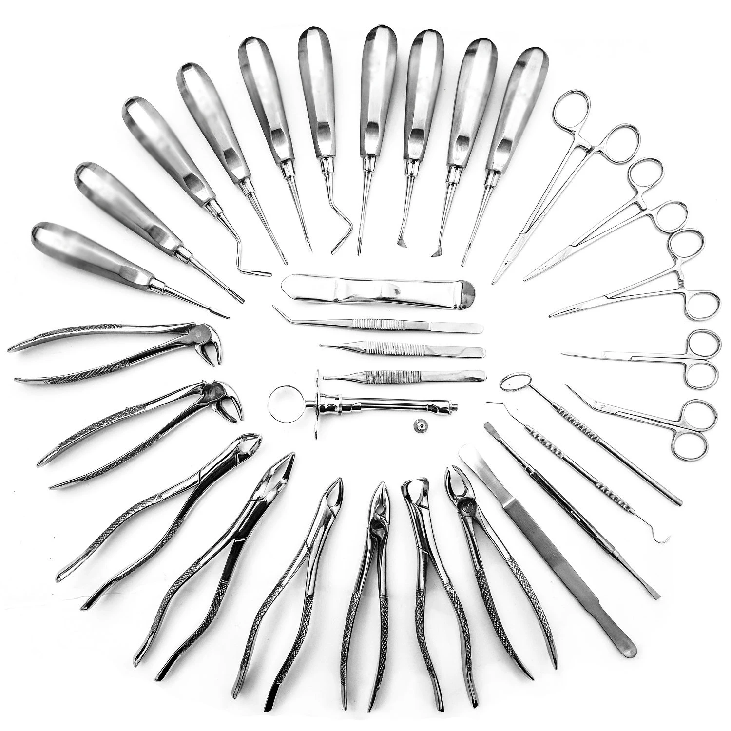 Basic Dental Extracting Extraction Forceps Elevators 35 Pcs Set Kit