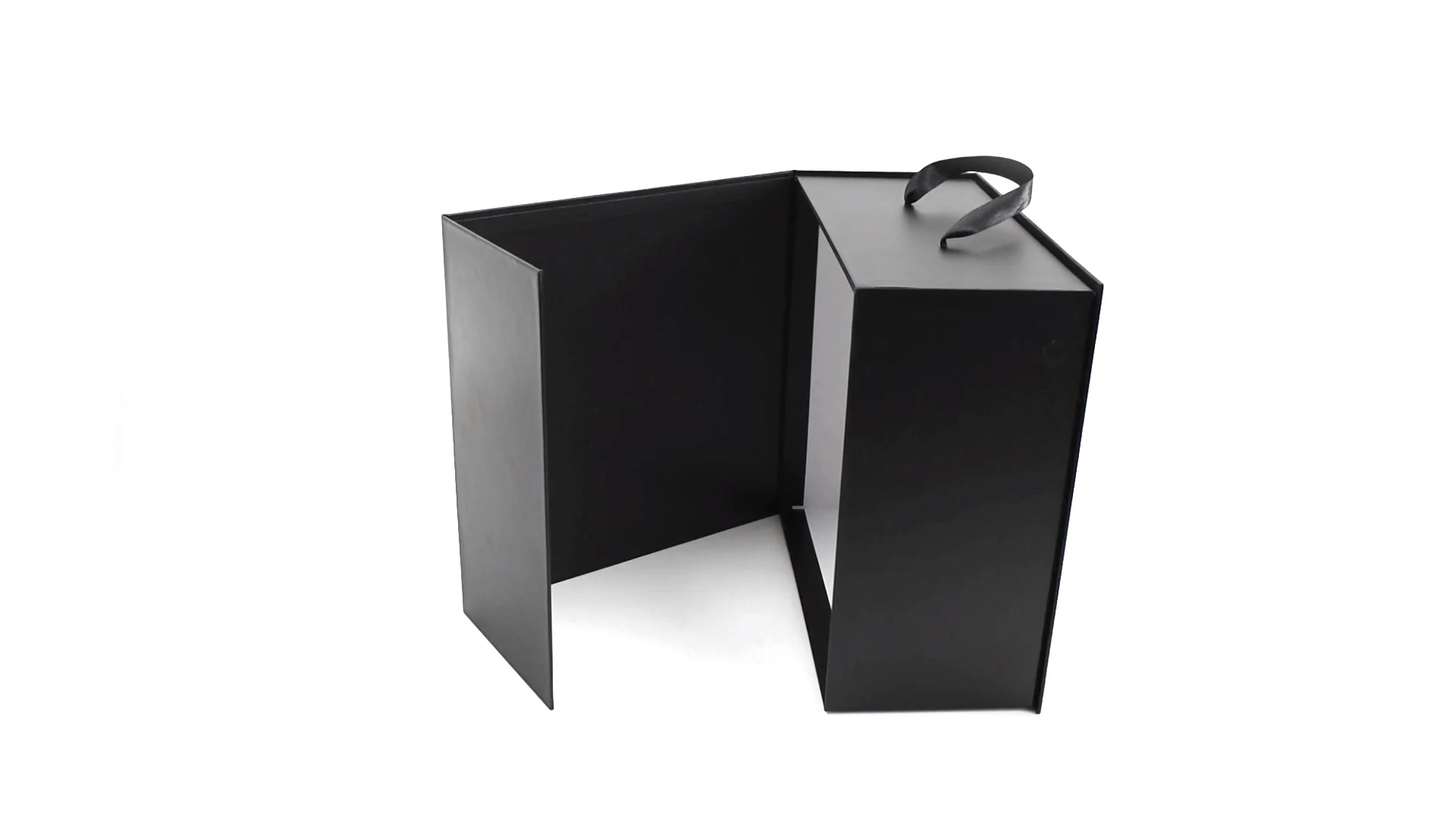 定制豪华大硬纸板哑光黑色磁性礼品盒包装服装