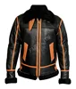 Mens Flight B3 Bomber Shearling Real Sheepskin Leather Aviator Jacket RAF Military Wing Warm filling Stripe Style Leather Jacket