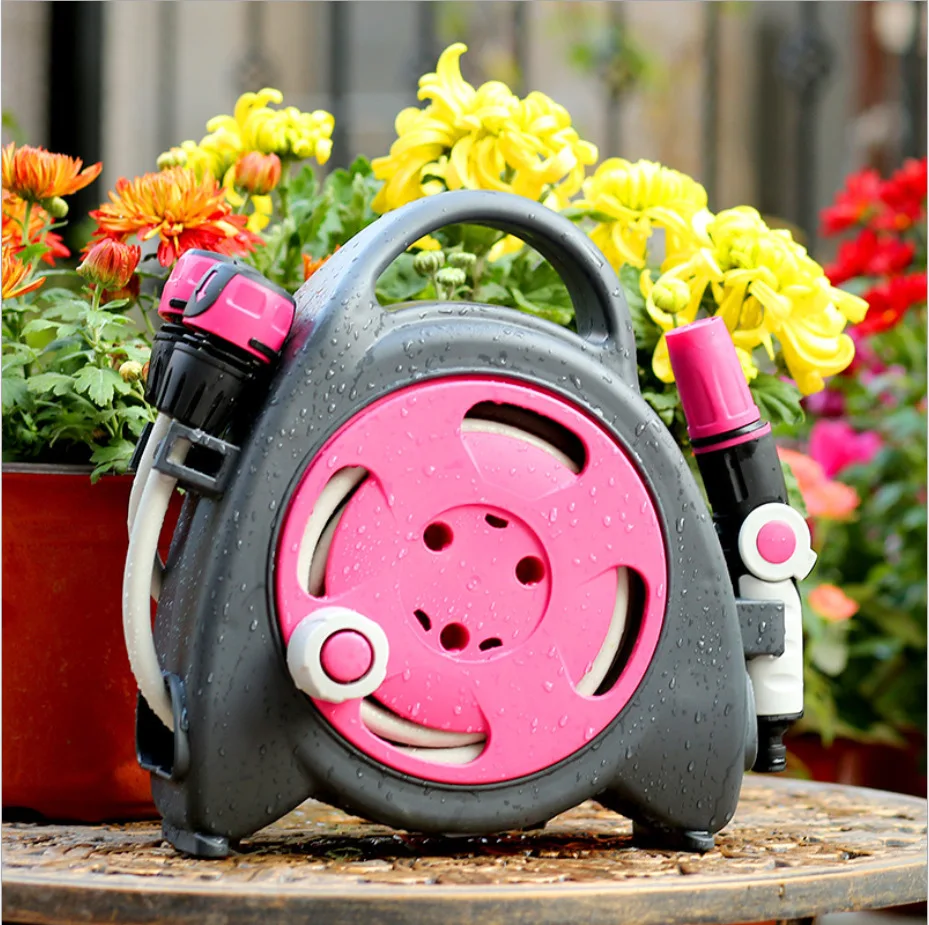 Retractable Lawn Garden Hose Reel Quick Connectors And Water Sprayer