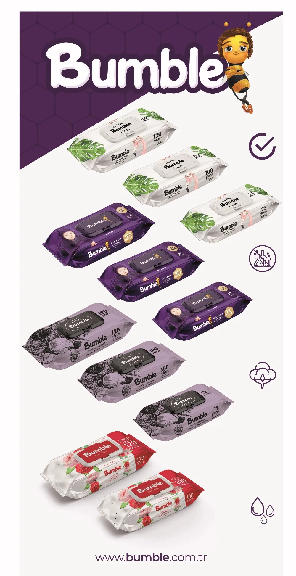 Bumble Wet Wipes Labella 100' High Quality Buy Cleaning Wet Wipes,Single Wet Wipes,Wet Wipes