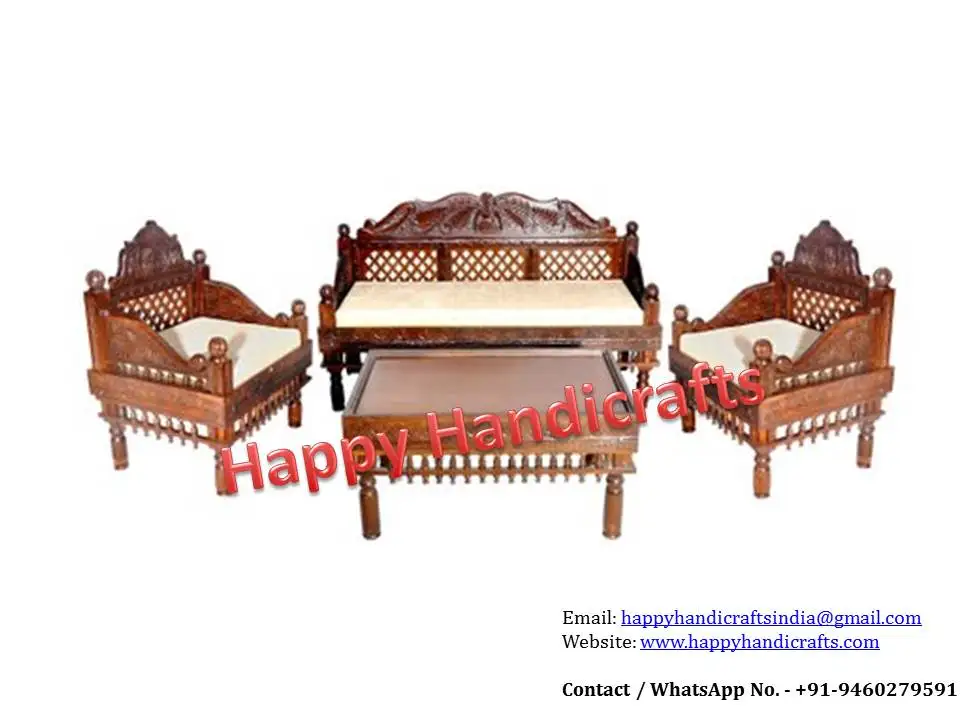 Indian Wooden Handmade Traditional Sofa Set Living Room Furniture/ Home