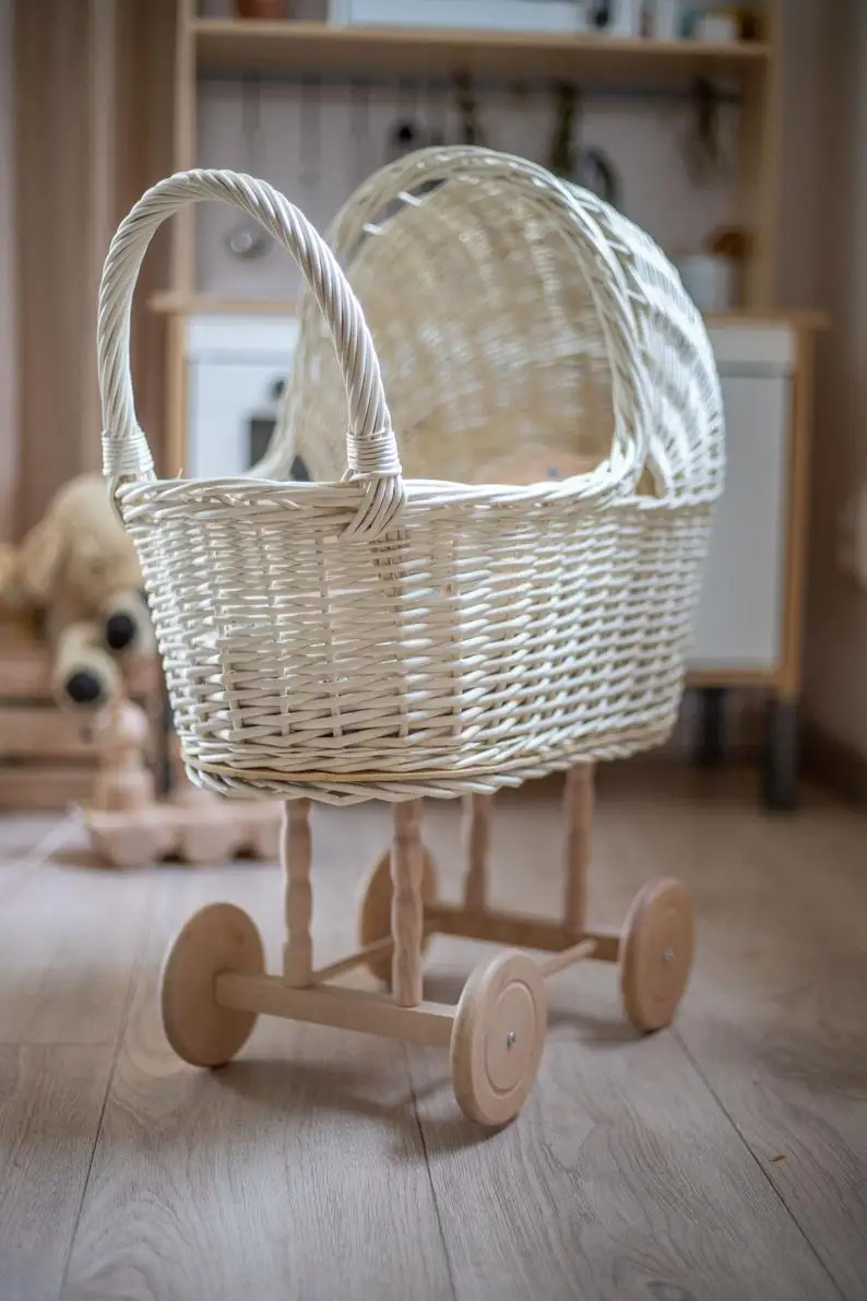 wicker doll carriage prices