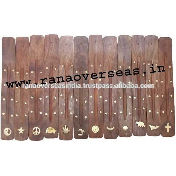 Factory Wholesale Portable Wooden Incense Stick Holder Ash Catcher With