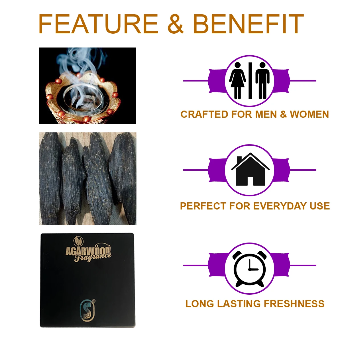 Religious Agarwood Burning Pure Fragrance Oud Incense Musk Wood Muslims