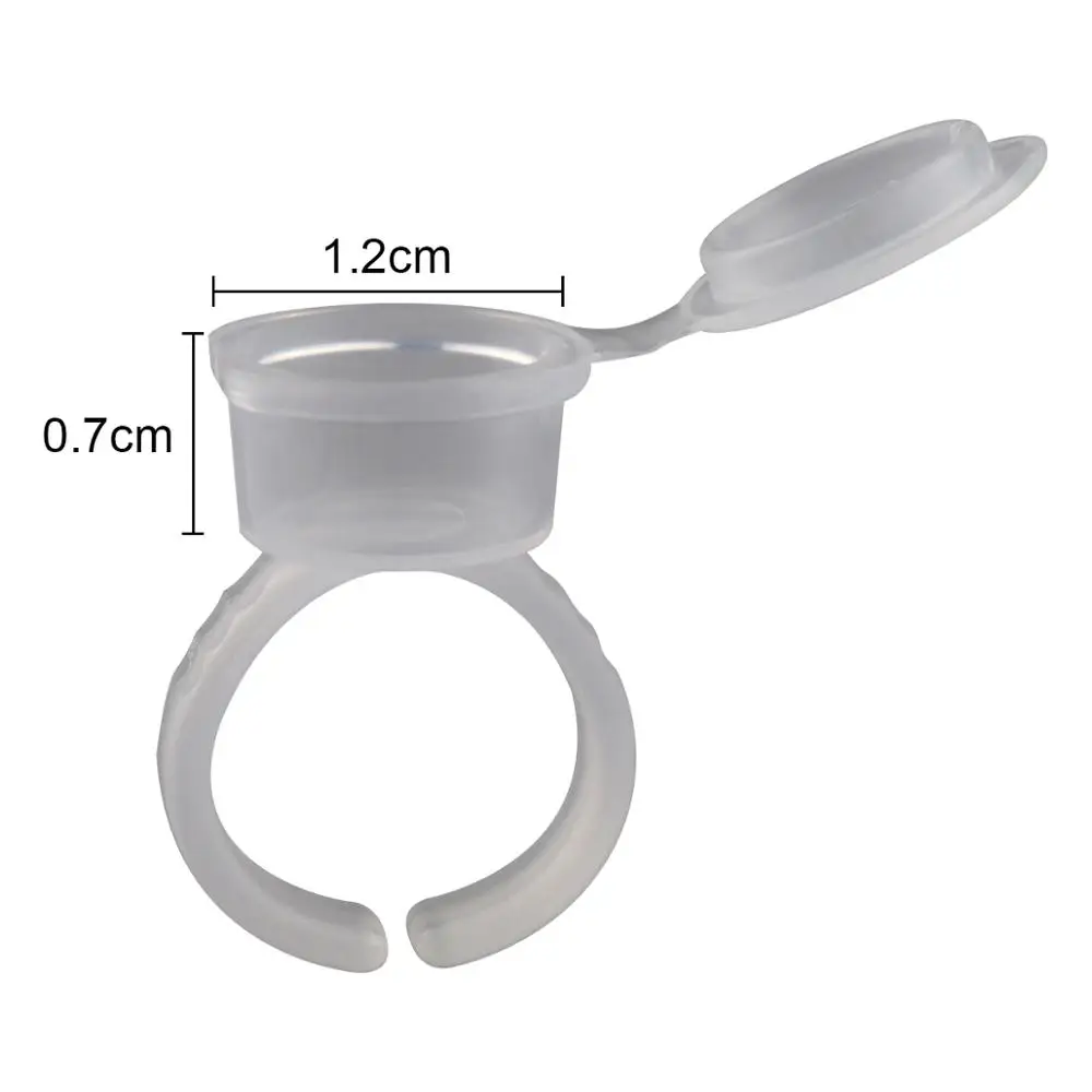 Disposable Transparent Plastic Tattoo Ink Cup Holder Ring Cup Semi Permanent Makeup Pigment Ink