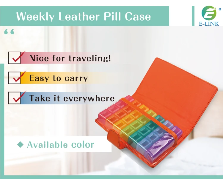 High Quality Weekly Leather Organizer Pill Case Buy 7 Days Safe Pill