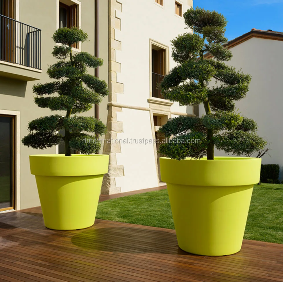 Fiberglass Planter Flower Pot Modern Indoors And Outdoors Hotel