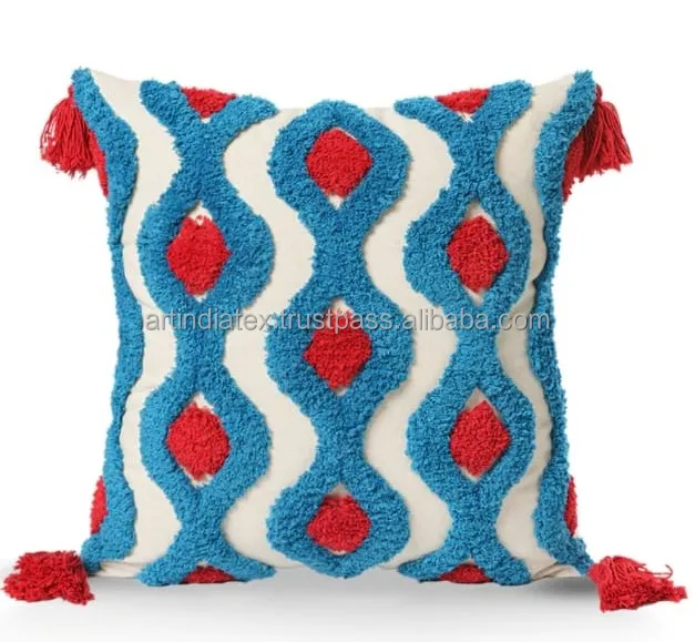 Luxury Cotton Cushion Covers Macrame Boho Pillow Case Woven Tufted