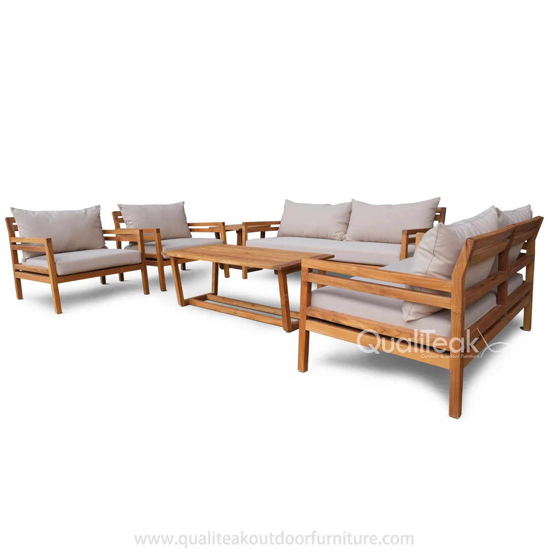 Rio Lounge Garden Set Solid Teak Wood With Waterproof Cushion Buy