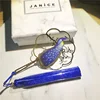 New arrival blue peacock bookmark with tassel Chinese style Round fan exquisite brass bookmark Christmas promotional gifts