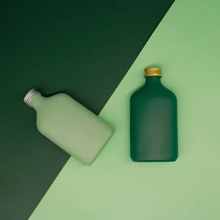 Wholesale 200ml Hip Flat Flask Glass Liquor Bottle With Aluminium Screw