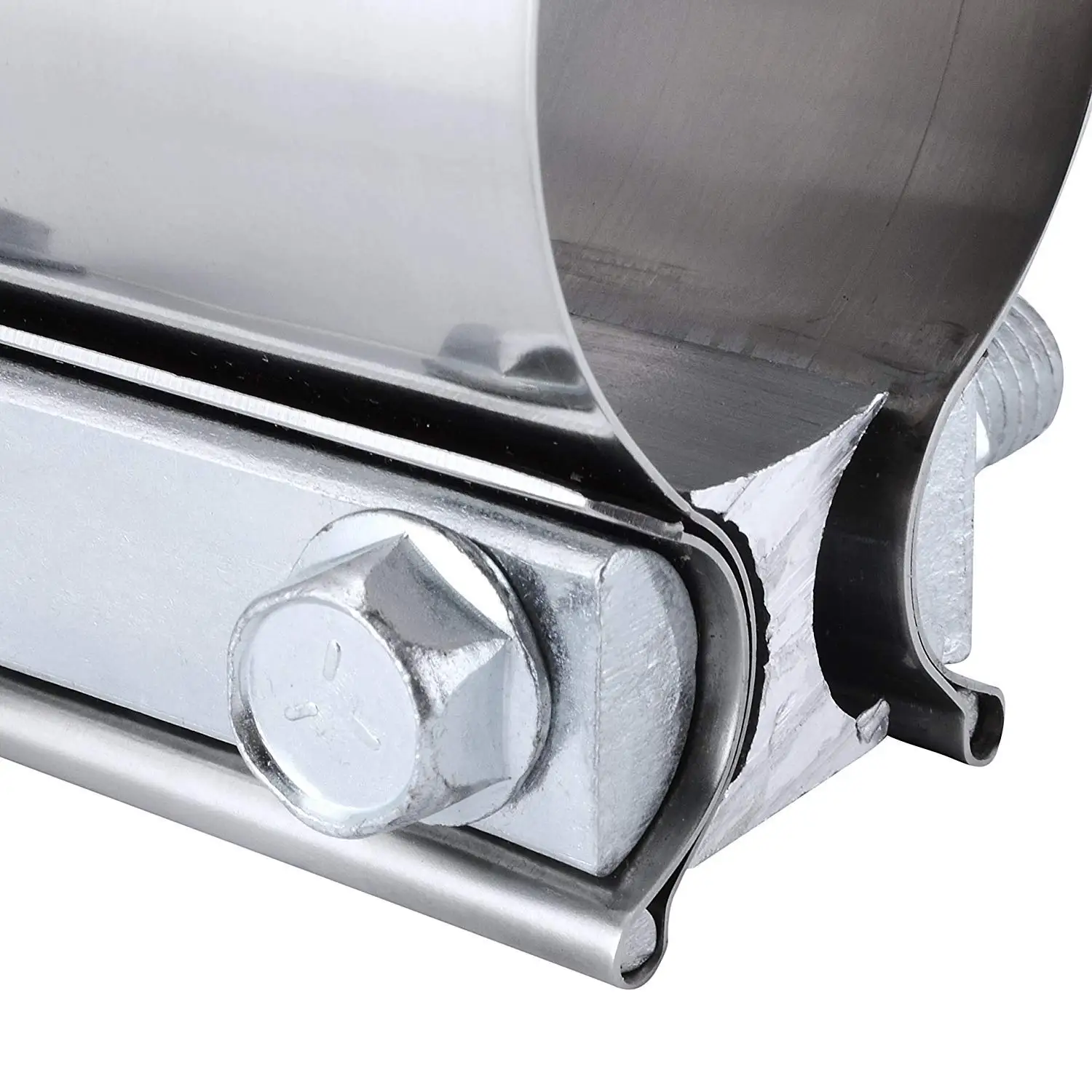 Universal 2.5 Inch/ 63.5mm Exhaust pipe tube Butt Joint Band Clamp Lap-Joint Clamp