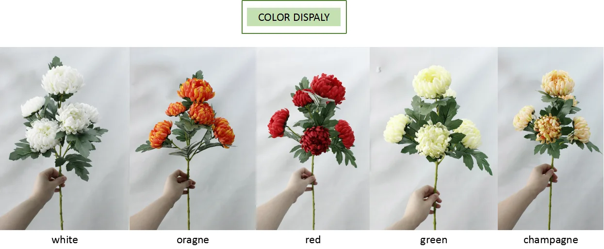 5heads Marigolds Chrysanthemum Artificial Silk Flowers Flores For Home