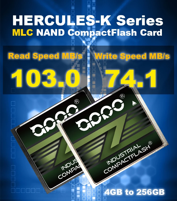 APRO Ultra High Performance MLC 4GB to 256GB HERCULES-K Series Industrial CompactFlash CF Card for CNC Gamming Embedded PC DVR - ANKUX.COM