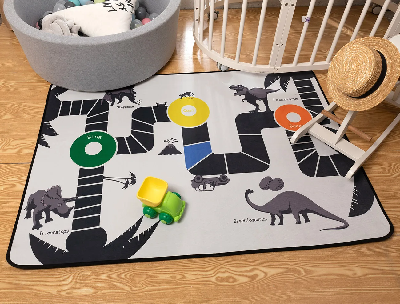 Cartoon Dinosaur Child Ins Square Carpet Boy Bedroom Game Mat Baby