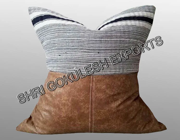 High Quality Blue And White Handloom Cotton Cushion Cover For Sofa