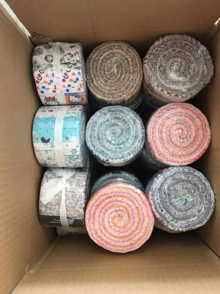 2.5"x44" 100 Cotton Woven Quilting Fabric Solid Color 20 Piece Jelly