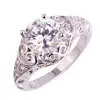 2019 hot sales Europe and the United States fashion ring radiant champagne zircon ring plated platinum ring