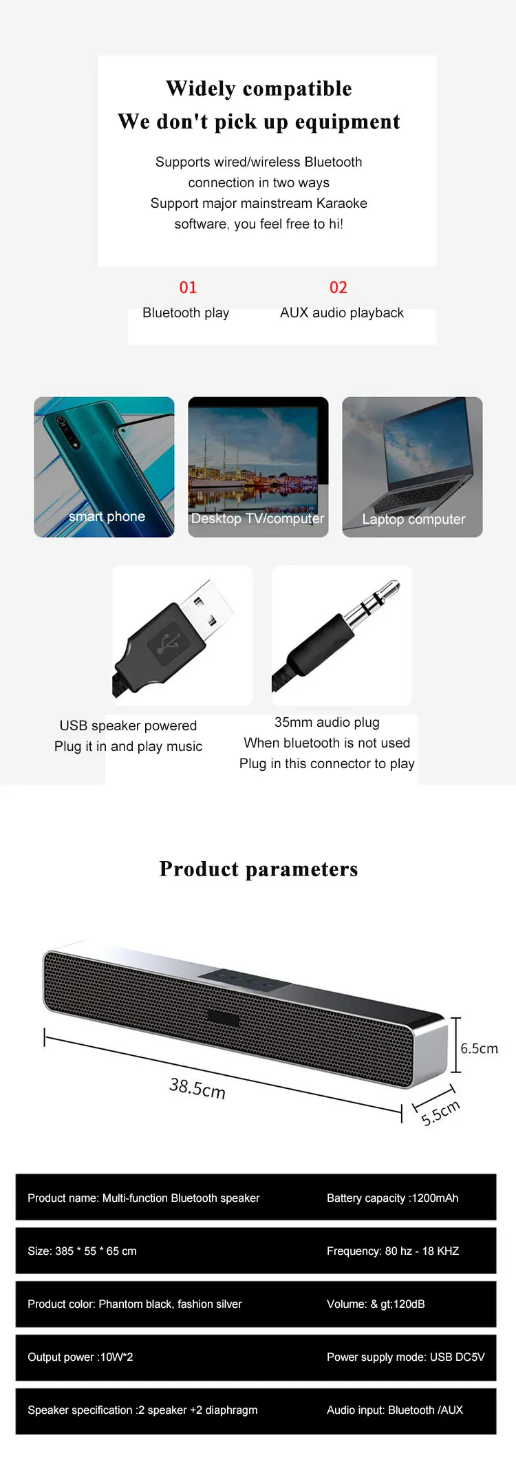 Portable Mini Bluetooth Speaker Hands Free Waterproof Wireless Speakers For Bathroom karaoke Music Loudspeaker - ANKUX.COM