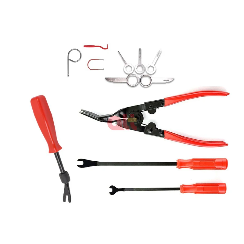 Red Car Audio Dash Removal Plastic Pry Tools Auto Door Panel Dismantle Tool Set 23 In 1