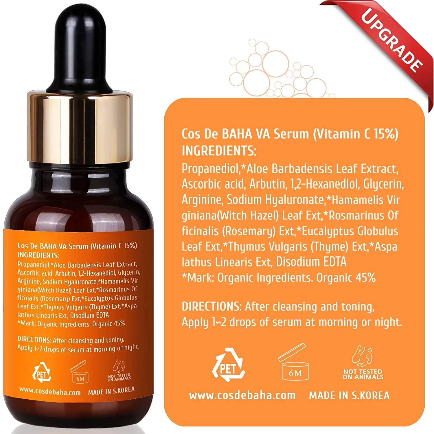 Cos De Baha Vitamin C Facial Serum With Lascorbic Acid 15 With