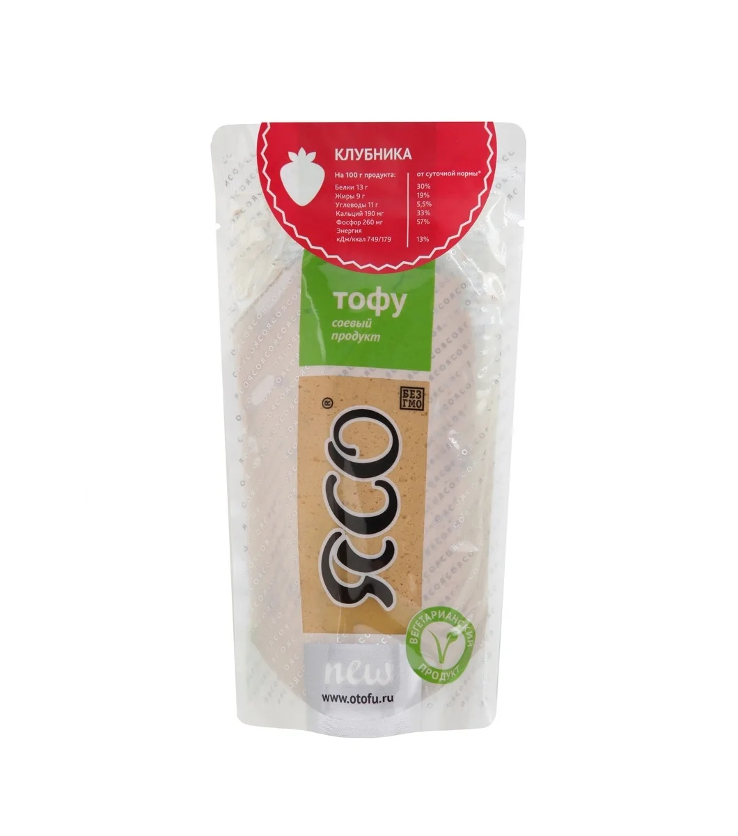 
175 g Russian Vegan Natural Firm Whole Structured Strawberry Tofu 