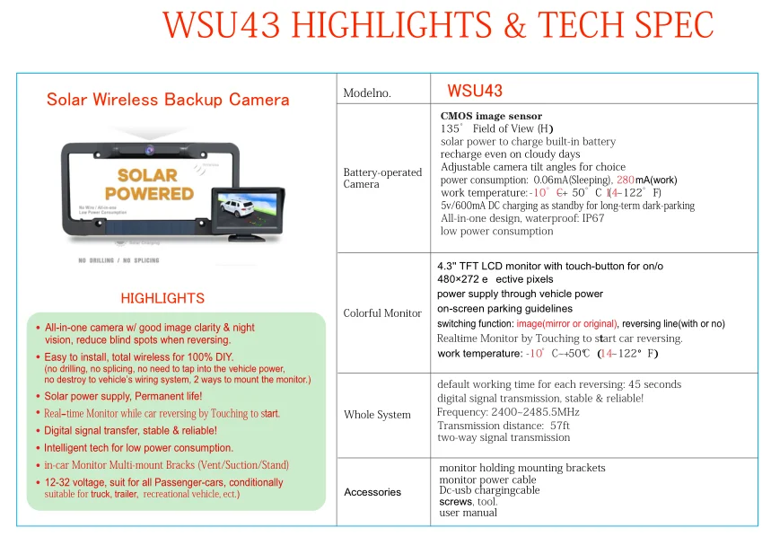 American 100 Diy 2 4g Solar Power Vehicle Rear Vision Camera Car Rearview Wireless License Plate Frame Backup Camera System Buy Car License Plate Camera Wireless Backup Camera System License Plate Frame Camera Product