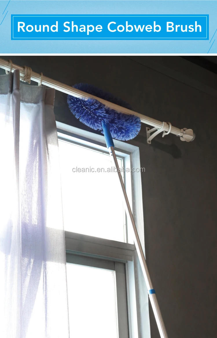 Blue Plastic Cobweb High Ceiling Fan Cleaning Duster Brush With