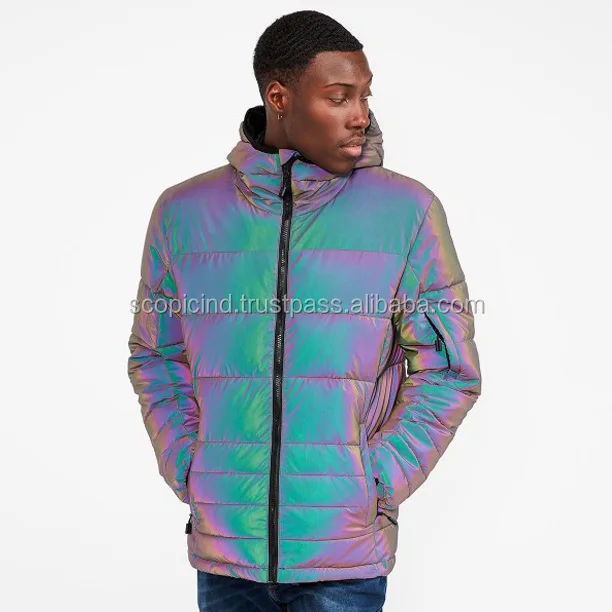 reflective bubble coat mens