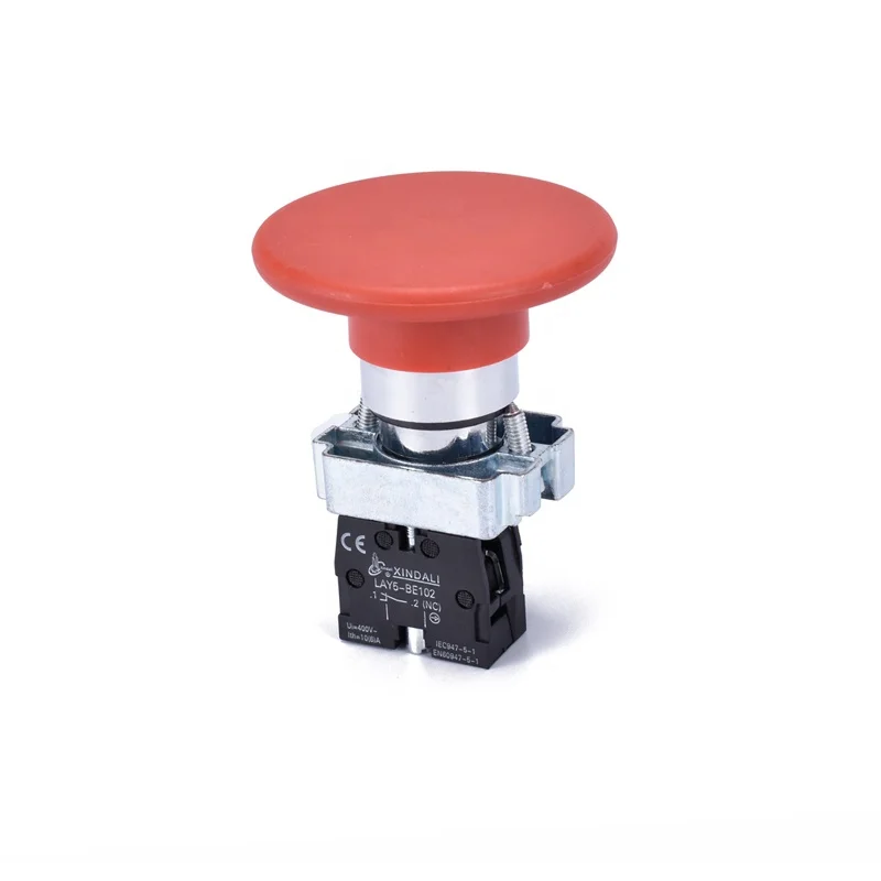 Lay5ec42 Emergency Stop Switch Red Sign Momentary Mushroom Push Button